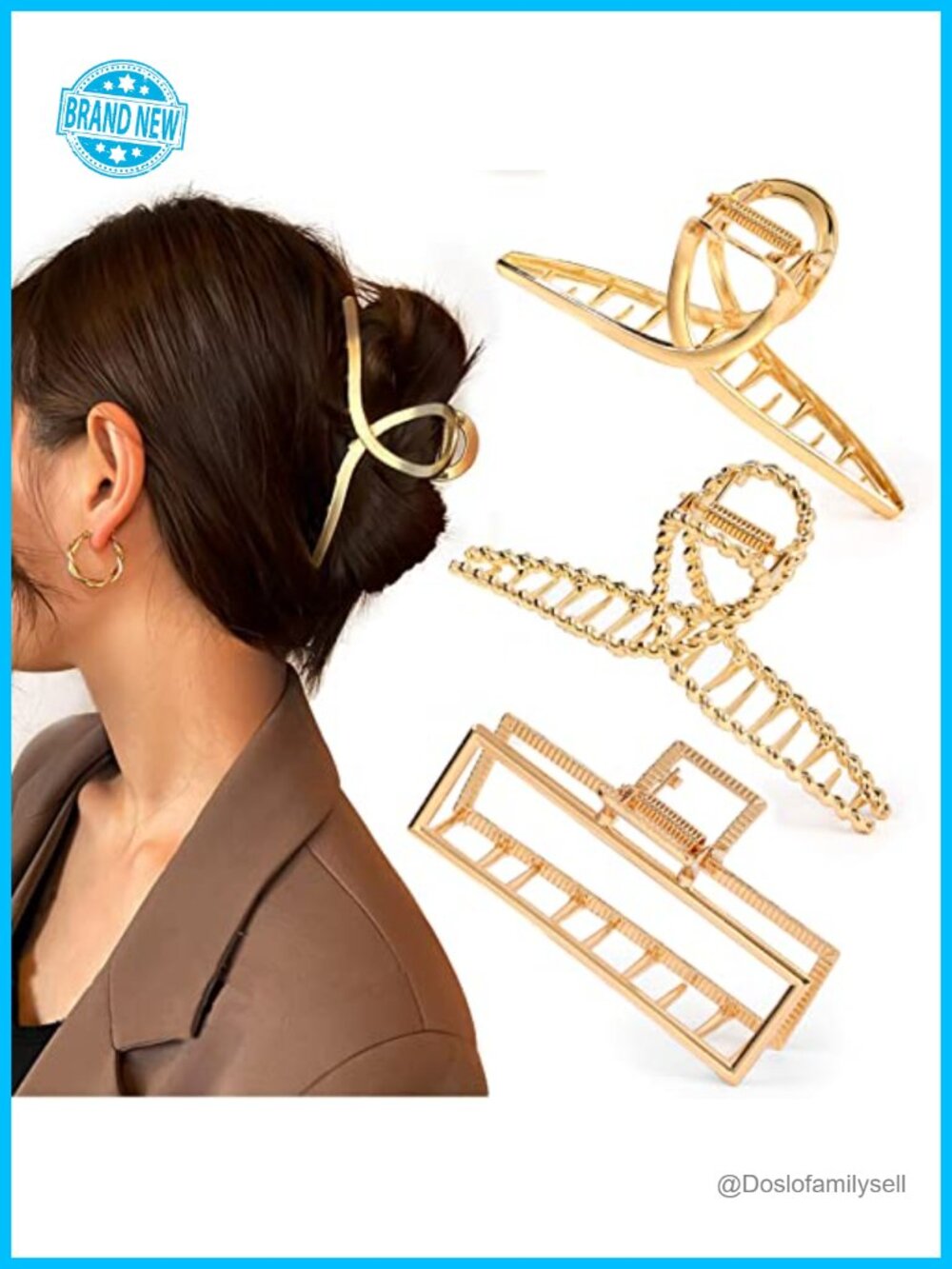 Metal Large Claw Clips for Thick Heavy Hair, Strong Hold Non-Slip Hair Claw